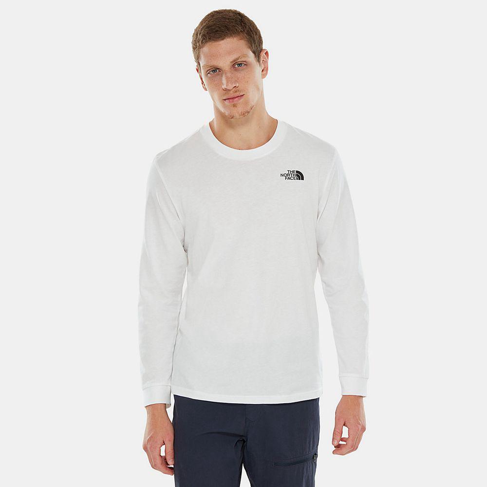 The North Face Simple Dome Ανδρικα Μπλούζα Με Μακρύ Μανίκι - Ασπρα (XTBE02419)